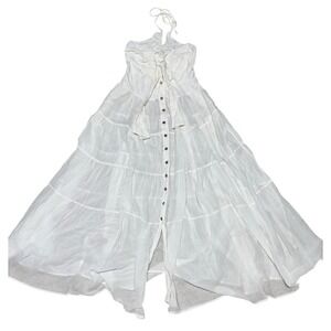 Free People A Little Extra Endless Summer Halter Maxi Dress Ivory Size Medium